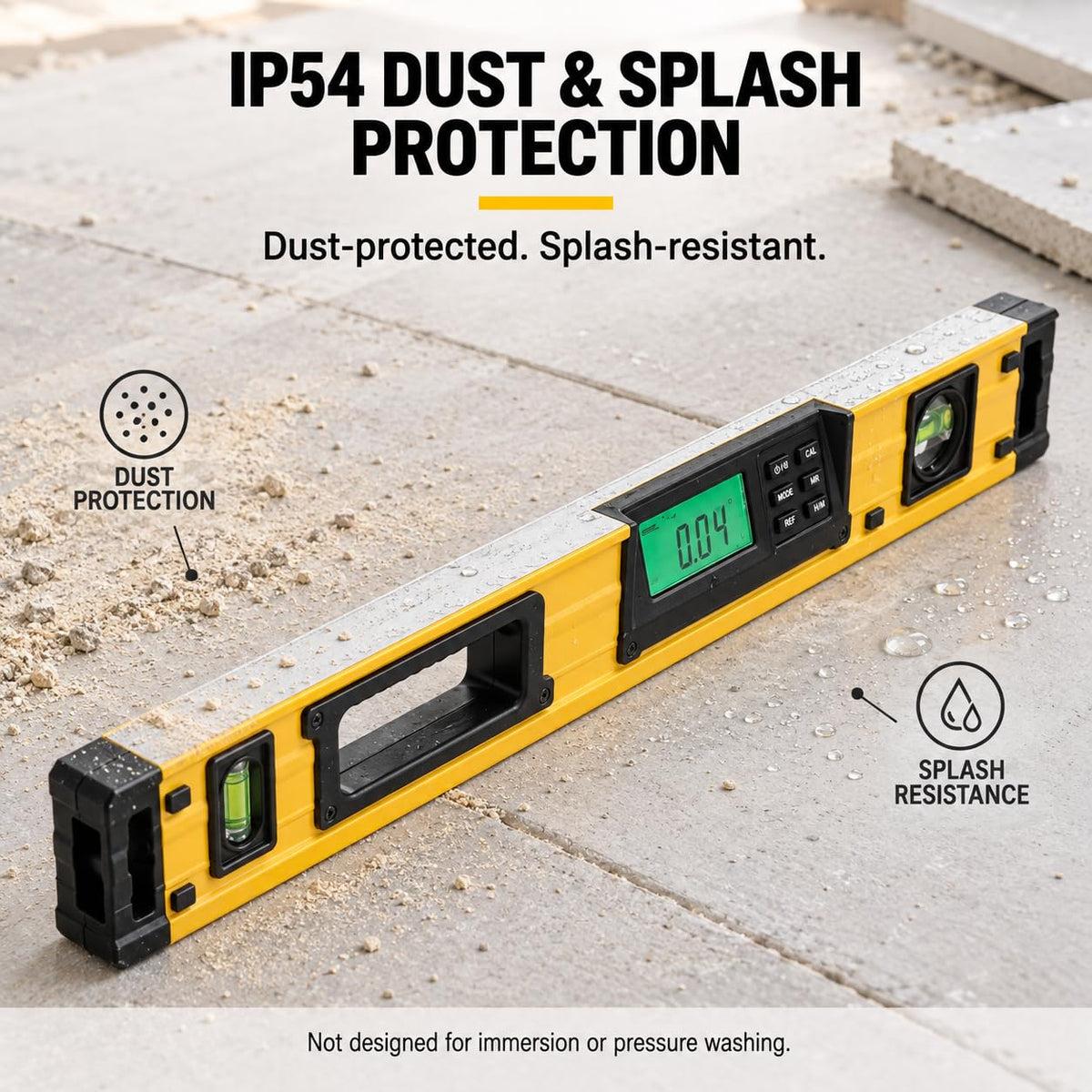 2PM TOOLS 24-Inch Digital Torpedo Level and Protractor, Neodymium Magnets, Bright LCD Display, IP54 Dust/Water Resistant smart level with Carrying Bag