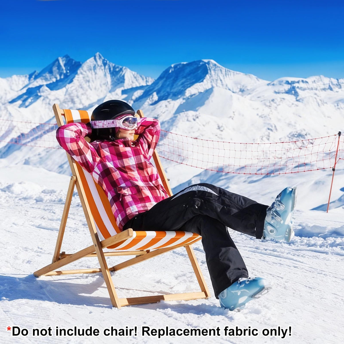 M METERXITY Beach Sling Chair Replacement Canvas 16x44.5in Striped Orange