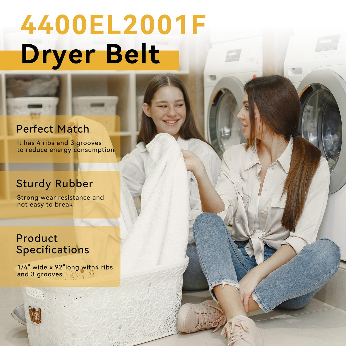 4400EL2001F Dryer Drum Belt Replacement for LG GE Kenmore Dryer