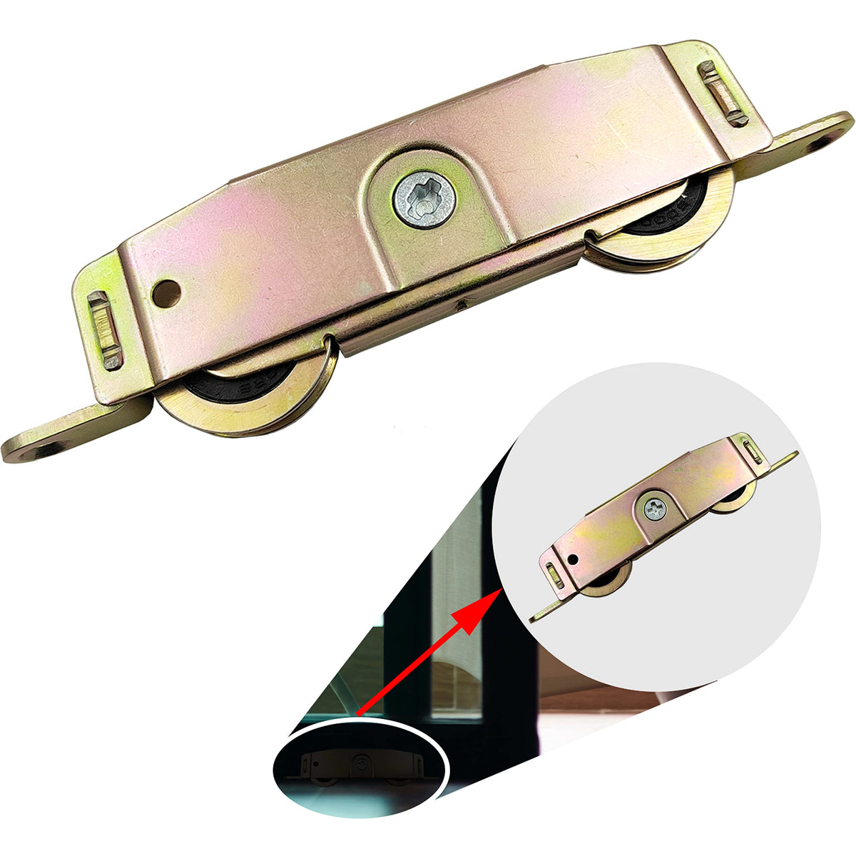Sliding Patio Door Roller Assembly for Truth Part #31761A, Jeld Wen, Milgard, Marvin, Peachtree, Caradco, 1-1/4" Steel Ball Bearing, Side Adjustable, 2 Pack