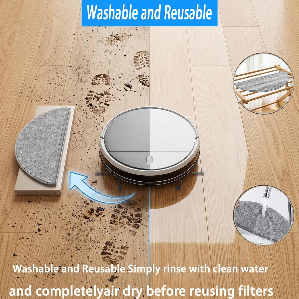 D60S MAX Replacement Accessories Kit for SHELlKl D60S MAX robot vacuum：