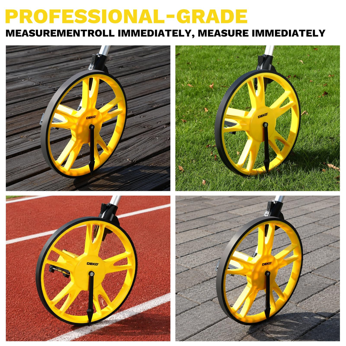 Measuring Wheel: DEKOPRO 12 Inch Measure Wheel in Feet, 99999.9Ft Measuring Wheels, Portable Wheel Measurement Roller One Key to Reset with Storage Bag