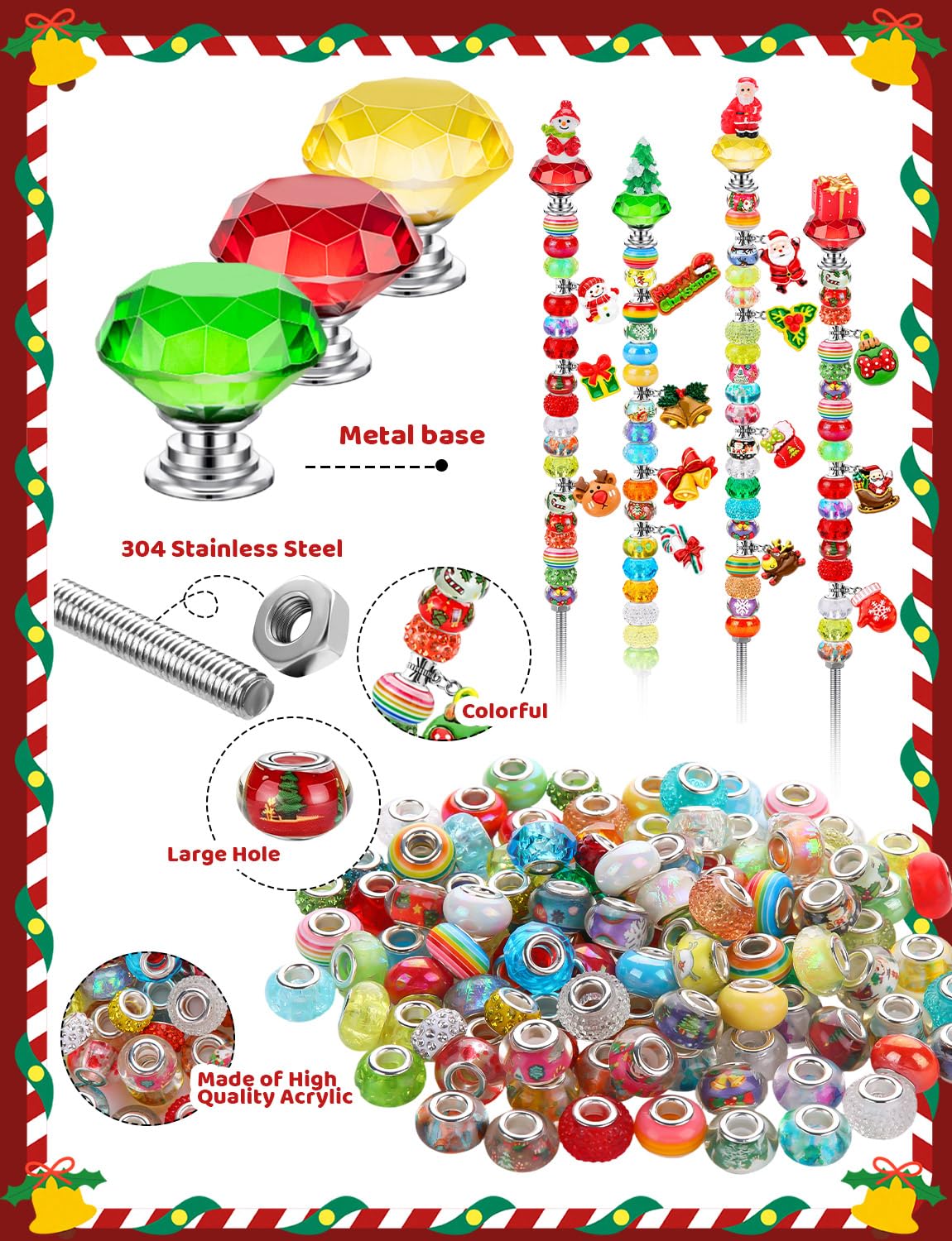 Christmas Beaded Garden Stakes, 12 in Fairy Wand Garden Stake Beads Kits