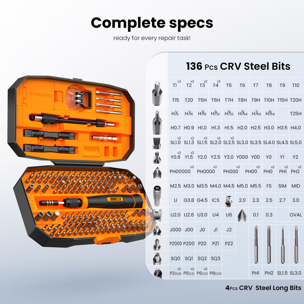 JOREST 152 in 1 Small Precision Screwdriver Set, Christmas Tool Gifts for Men, Mini Repair Tool Kit for Electronics, Macbook, Laptop, PC, RC, PS5, iPhone, Jewelers, Xbox, Glasses