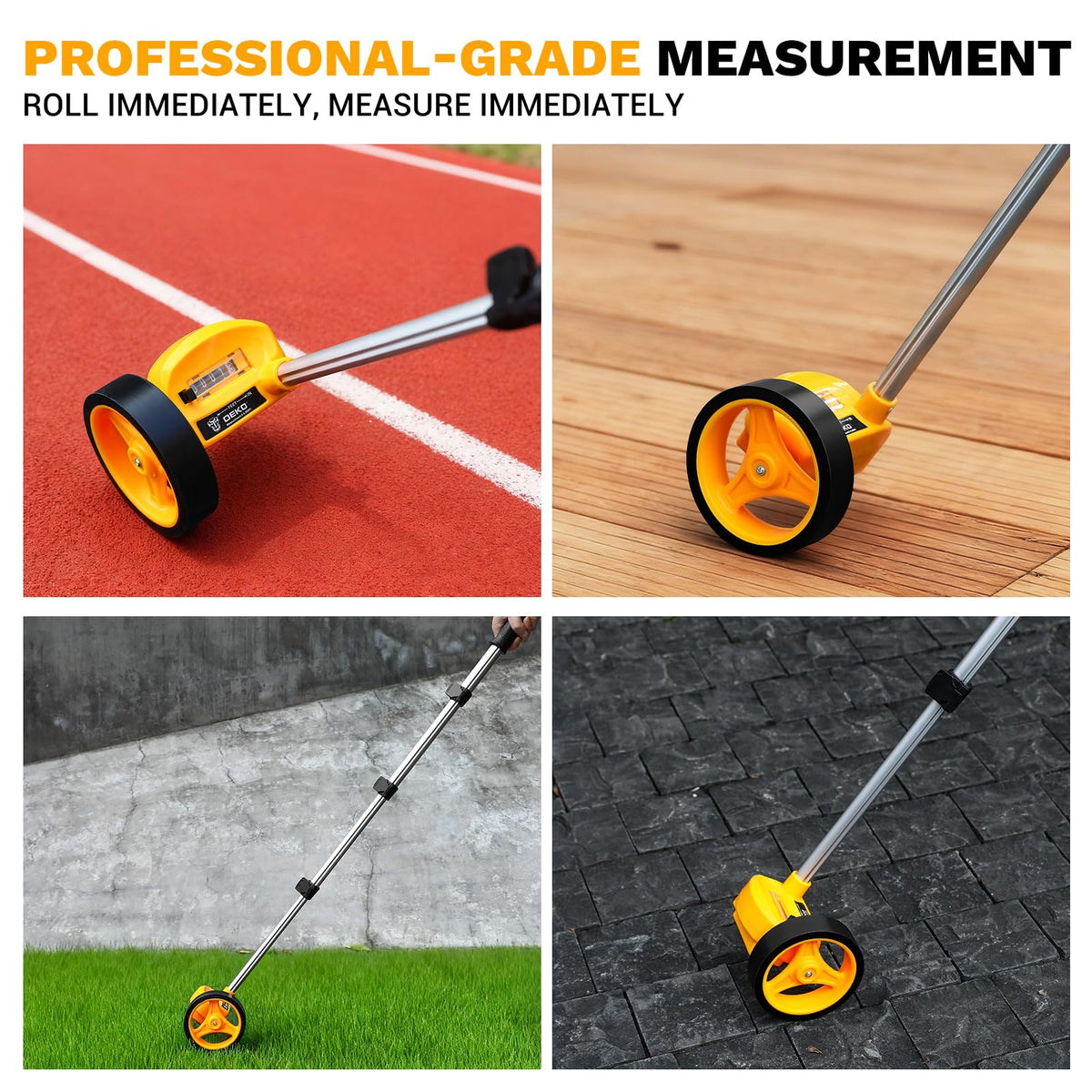 DEKOPRO Measuring Wheel, Measures Up To 99,999 Ft Compact Wheel With Carrying Bag,4-Inch