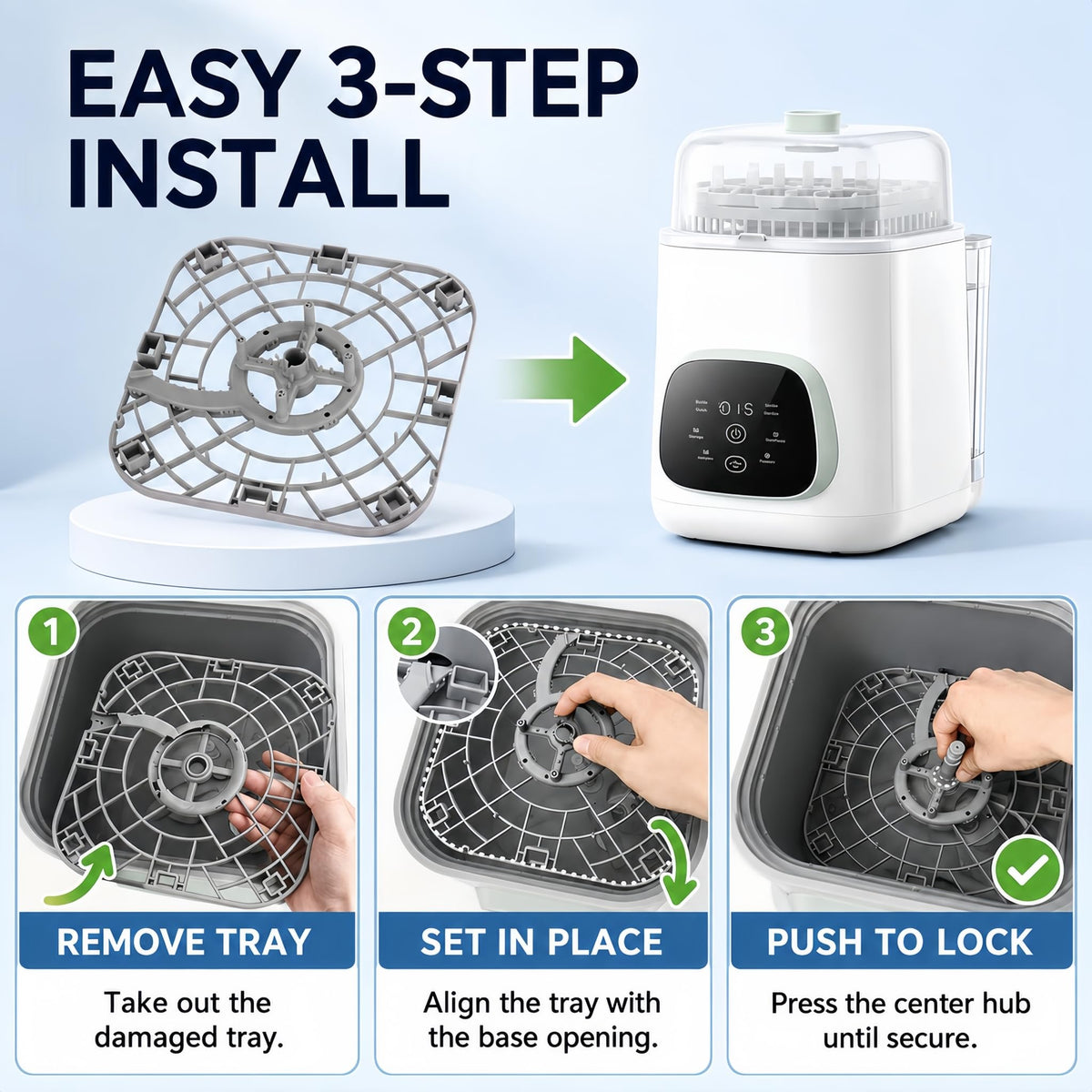 XuanFain Replacement Bottom Tray for Momcozy KleanPal Pro BS03 Washer