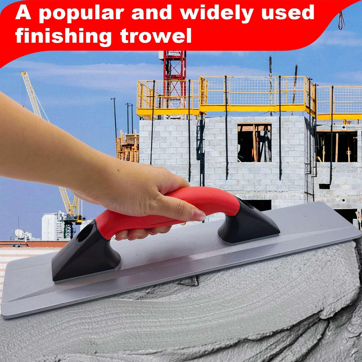 WYPROCEED Magnesium Hand Float, 16 x 3-2/5 Inch Beveled End Concrete Float