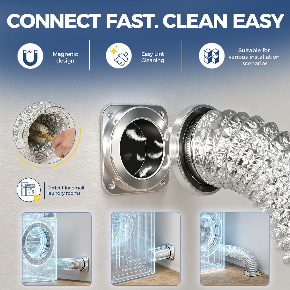 ALORAIR Magnetic Dryer Vent Connector Kit, 4-Inch 