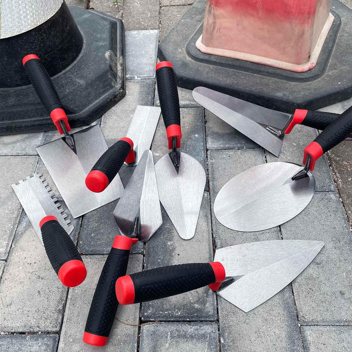 YLTOLOO 8 Pack Masonry Hand Tool Set, Brick/Margin/Gauging & Bucket Trowel