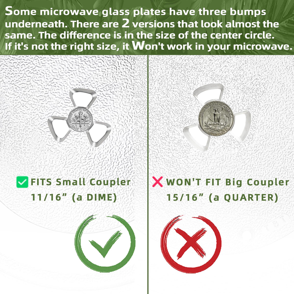 Smallest 9.6 Inch Microwave Plate Replacement Compatible With Panasonic Microwave Glass Plate F06016D00XN, 9.6" Microwave Plate Replacement for Nostalgia 0.7 cu.ft. 700W small retro microwaves