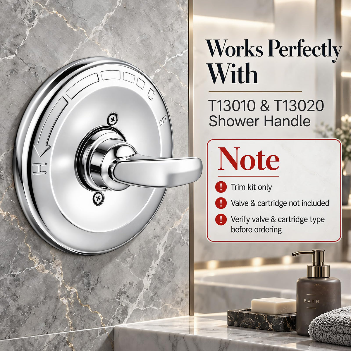 KYNAXA Shower Trim Kit Compatible with Delta 13/14 Series