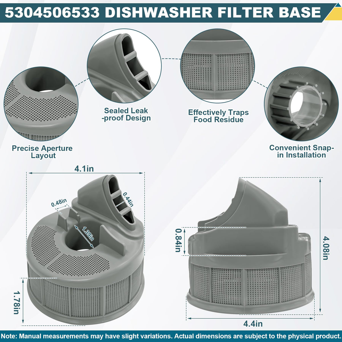 5304506533 Dishwasher Filter Base Compatible With Frigidaire Dishwasher