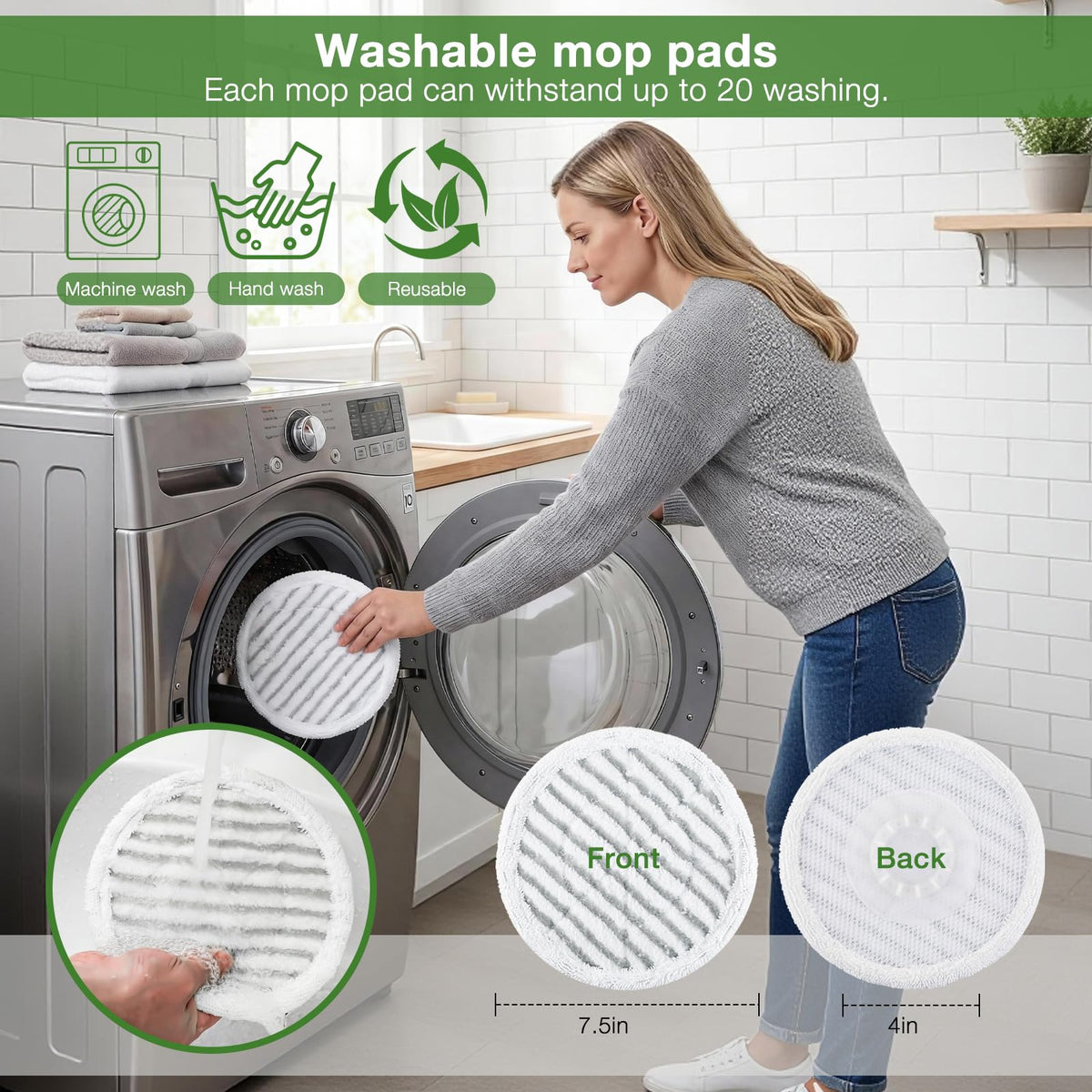 8 Pack Steam Mop Replacement Pads for Shark Steam Scrub Mop Pads