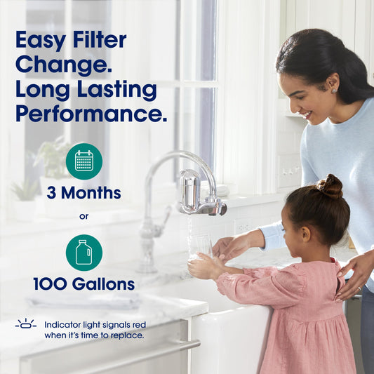 PUR Plus Faucet-Mount Water Filtration System, Lead-Reducing Filter, Grey