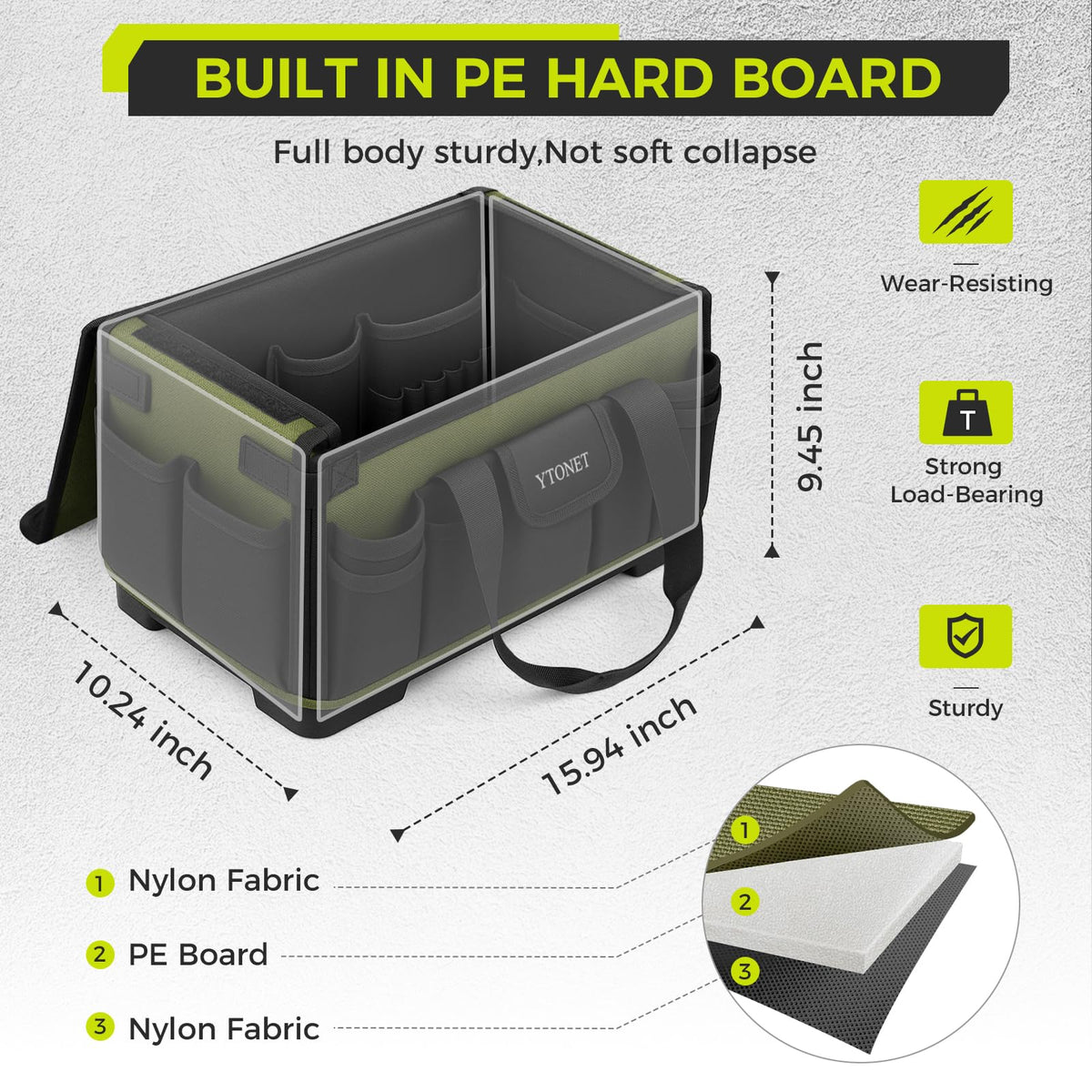 Heavy Duty Tool Bag 16-Inch, Tool Bags for men Toolbox Organizer Tote Gifts