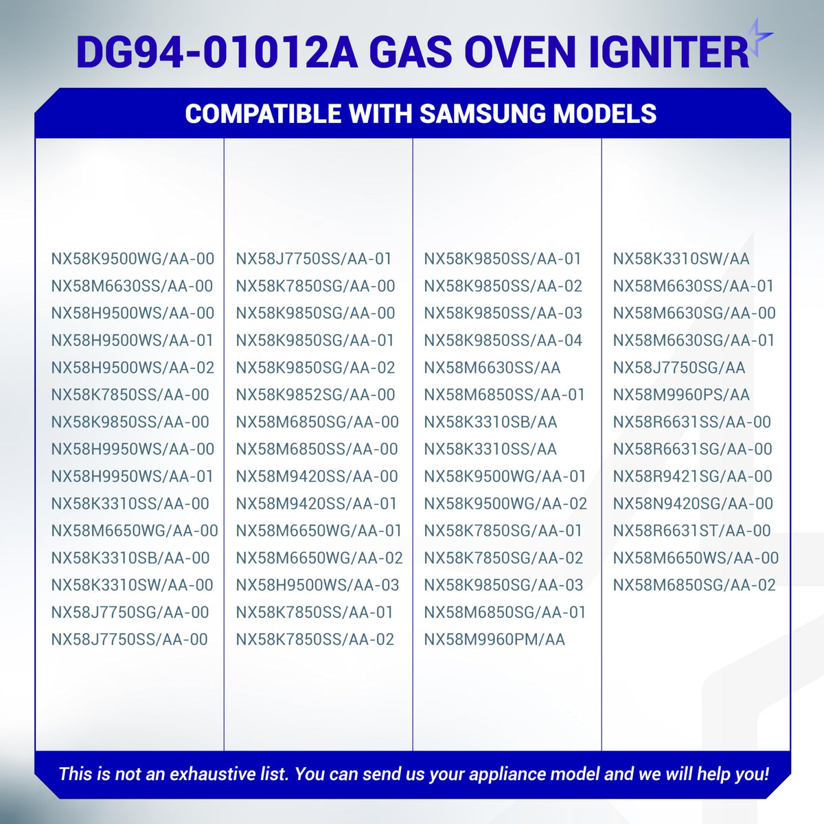 [Upgraded] BlueStars DG94-01012A Gas Oven Igniter for Samsung Oven Range