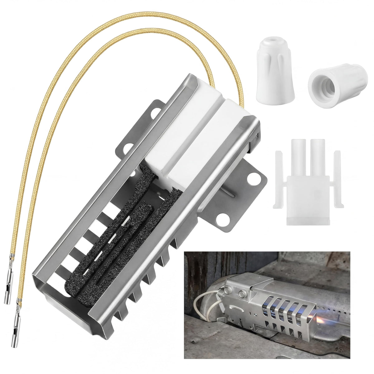 Gas Oven Igniter Compatible with WB13K21, IG9998, AP2020569 PS231280(1 Pc）