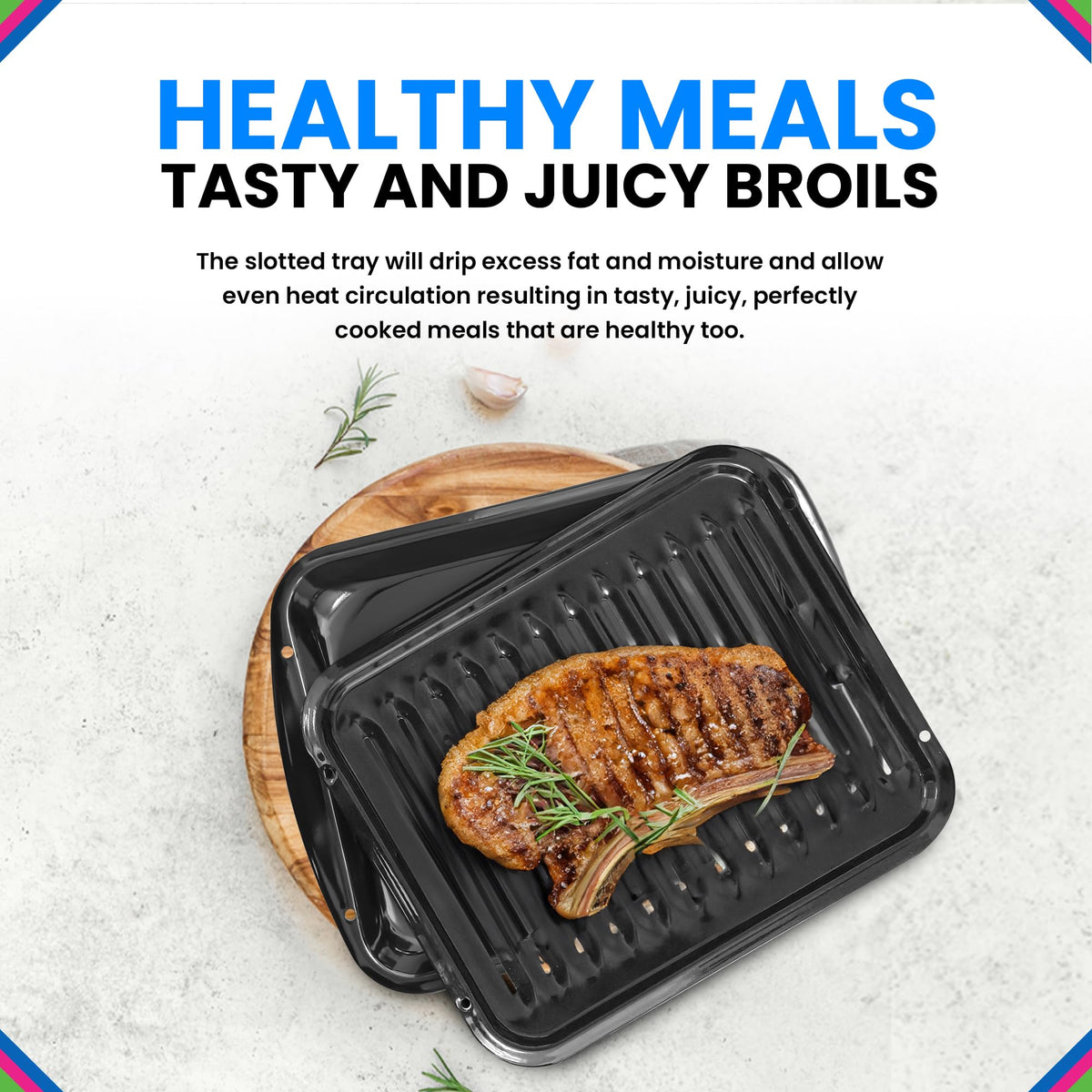 Broiler Pan for Oven Nonstick Porcelain Coated - 1