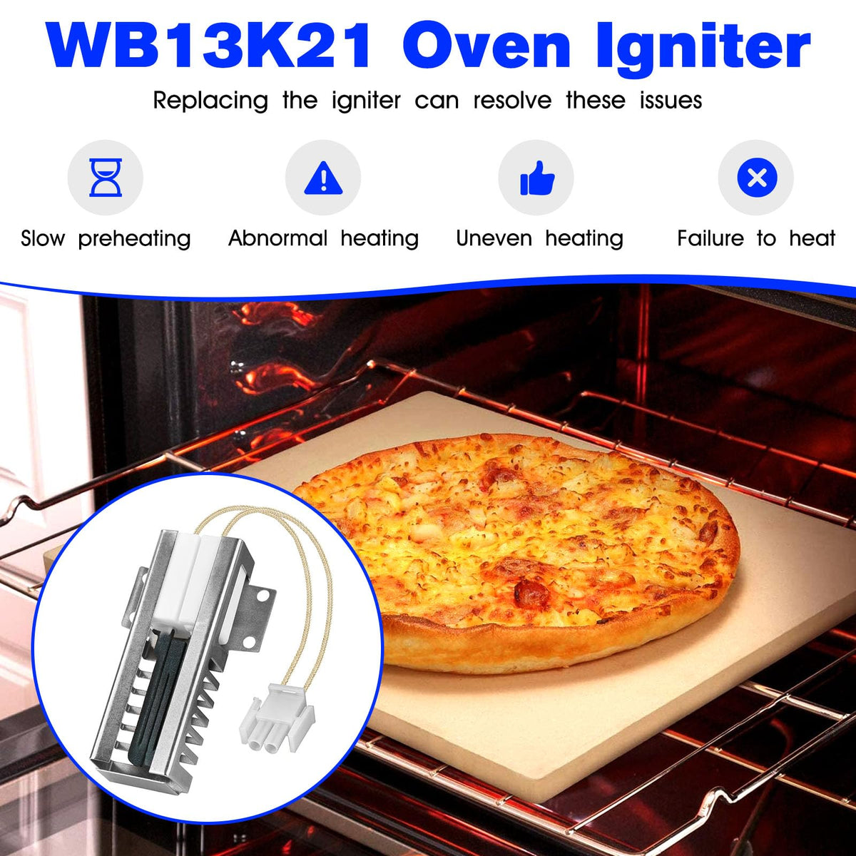 RO6G WB13K21 Oven Igniter for GE Sam-Sung Hotpoint Kenmore Gas Oven Igniter