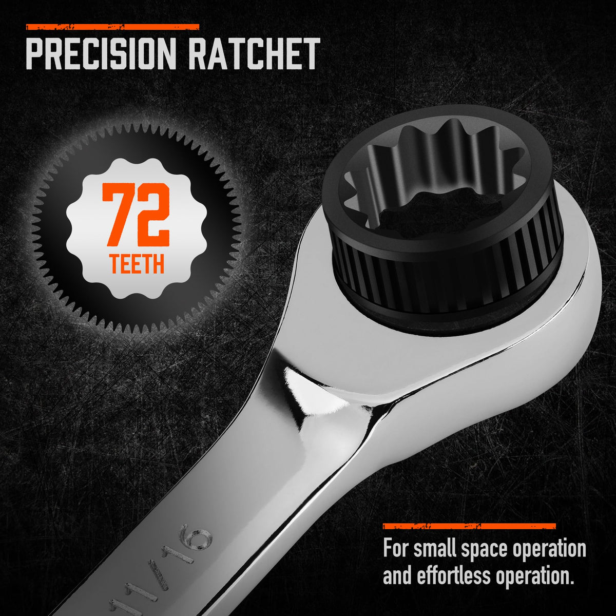 HORUSDY 26-Piece Ratcheting Wrench Set, Metric and SAE (6-19 mm & 1/4” to 3/4“), Ratchet Combination Wrenches Set with Organizer, 72-Tooth, Chrome Vanadium Steel