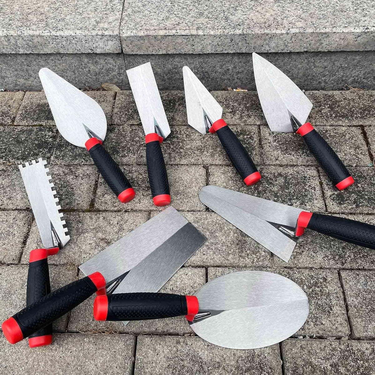 YLTOLOO 8 Pack Masonry Hand Tool Set, Brick/Margin/Gauging & Bucket Trowel