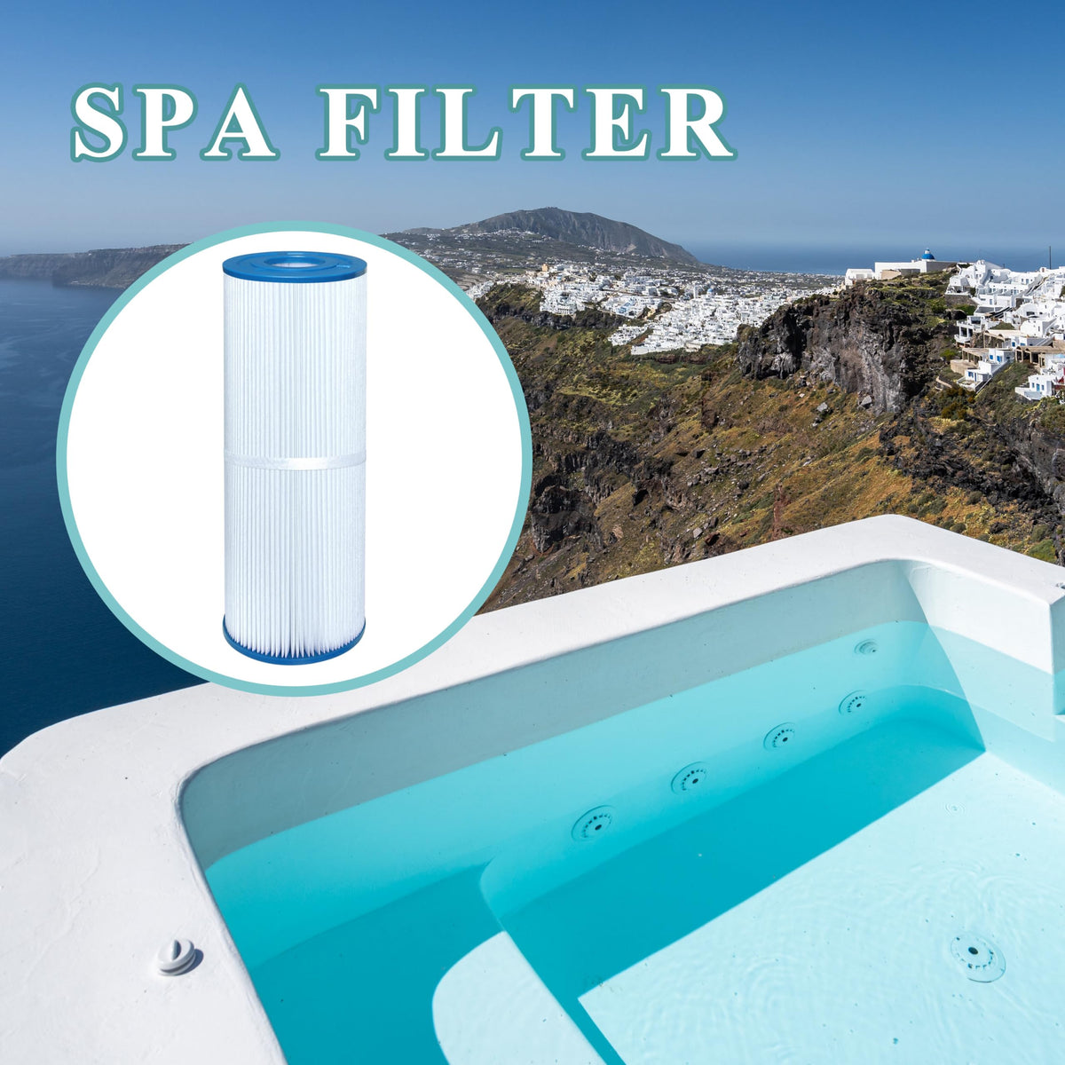 Chryseos Spa Filter Compatible with PRB25-IN, C-4326, FC-2375, R173429, 8172500, 5X13 Drop in Spa Filter, 25 sq. ft., 2 Pack