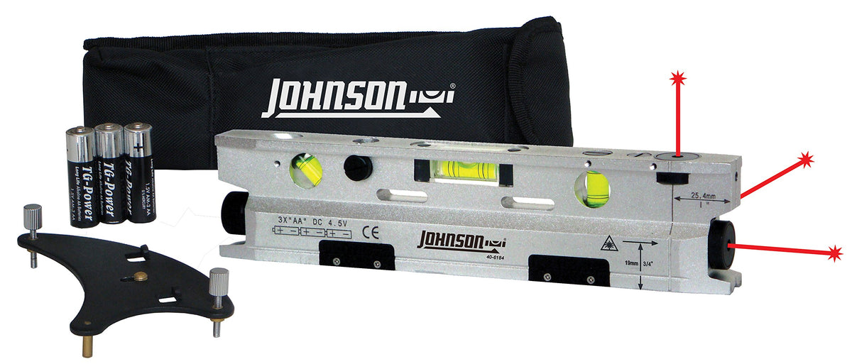 Johnson Level & Tool 40-6184 Magnetic Torpedo Laser Level, Silver & Black, 1 Laser Level