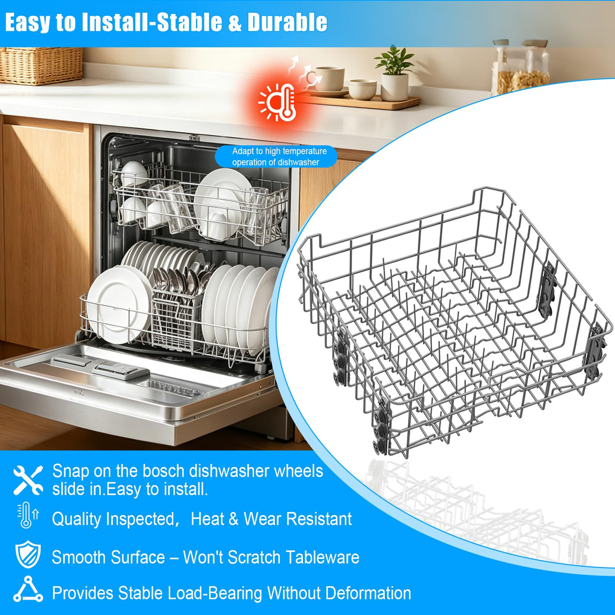 Updated WD28X35779 WD28X30219 Upper Rack for GEDishwasher Rack Replacement