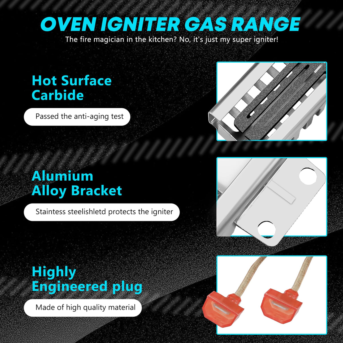 (2 PCS) PB040001 Viking Ignitor - Gas Range Oven Igniter for Viking Ranges
