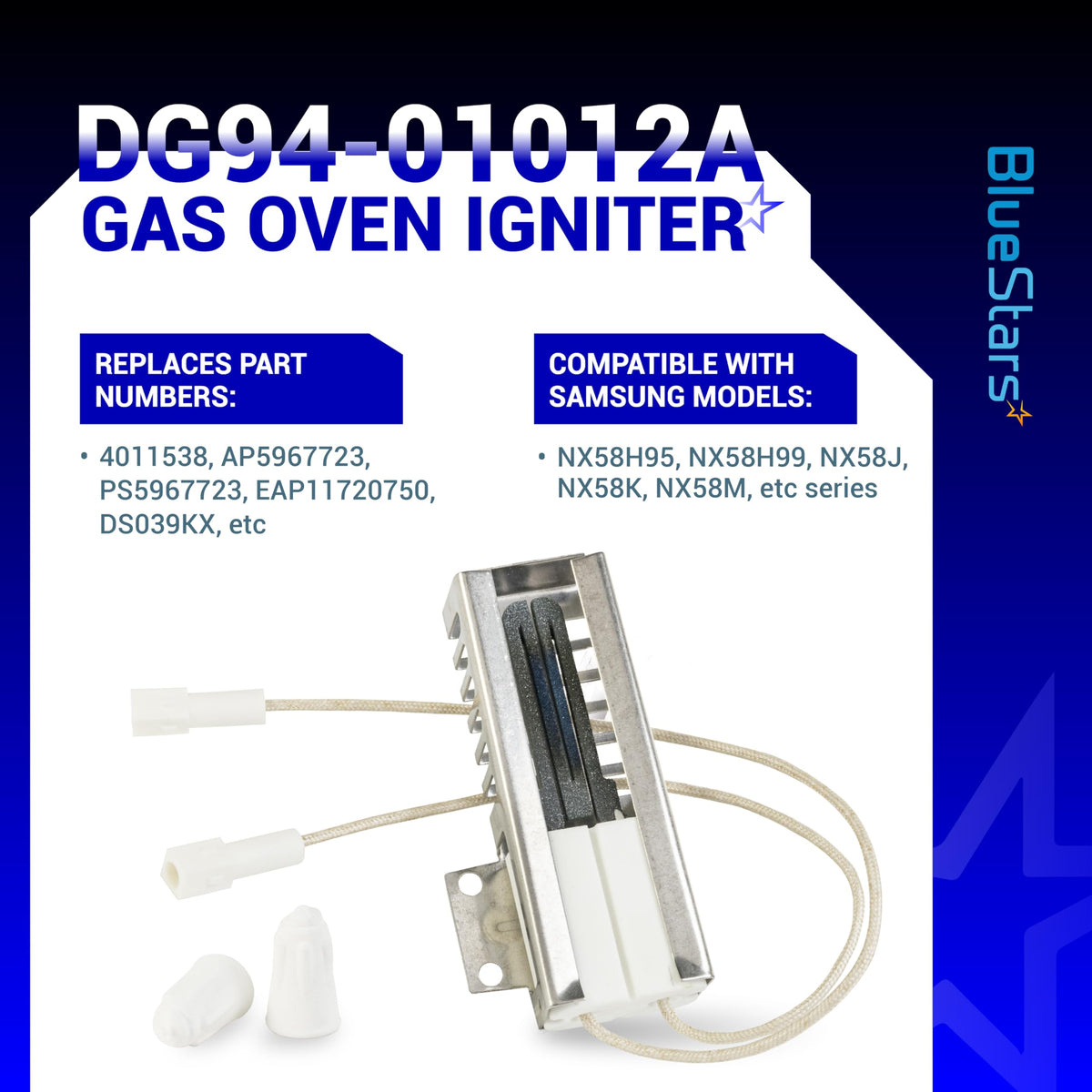[Upgraded] BlueStars DG94-01012A Gas Oven Igniter for Samsung Oven Range