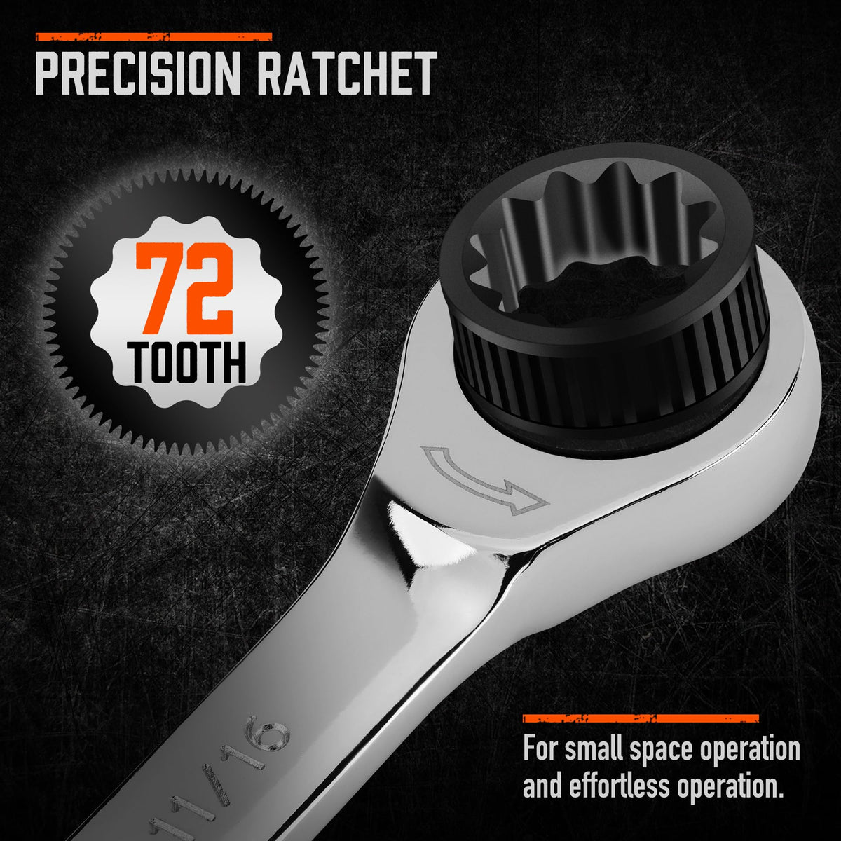 HORUSDY 24-Piece Ratcheting Wrench Set, Metric and SAE, Ratchet Combination Wrenches Set with Organizer, 72-Tooth, Chrome Vanadium Steel, 6-18 mm & 1/4” to 3/4“ (24-Piece)