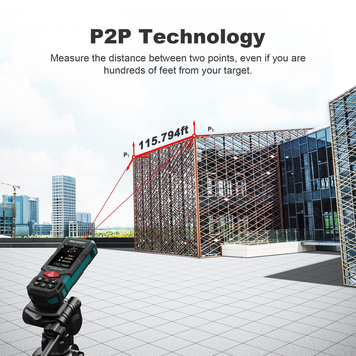 MILESEEY S7 Outdoor Laser Measure with Viewfinder Camera for Pro & DIY Use