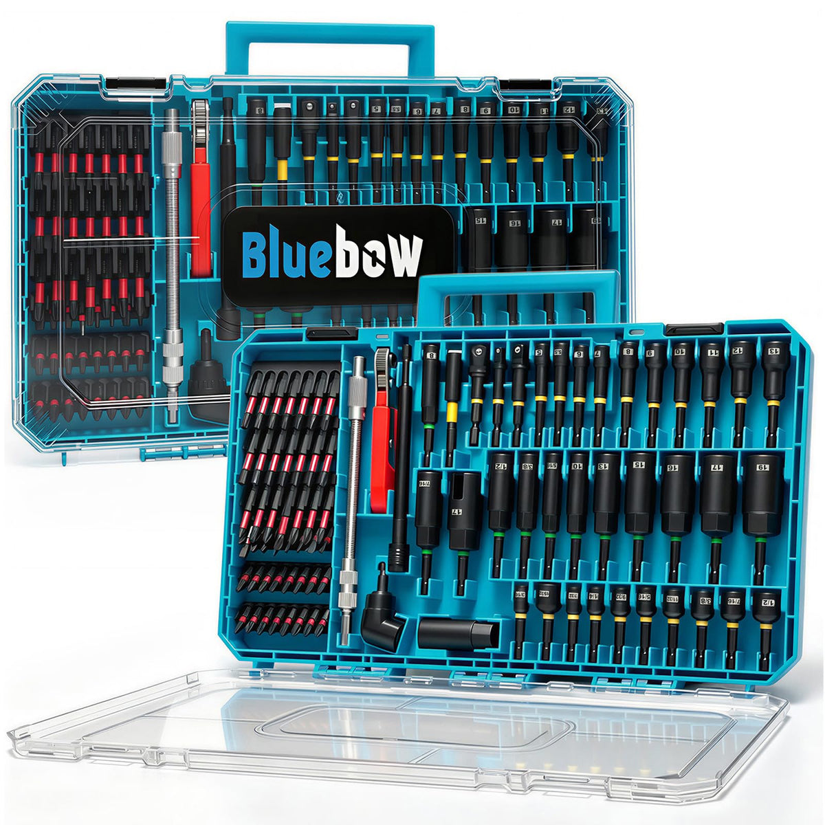 86PCS Magnetic Nut Driver Set 1/4" Metric/SAE, Adapters, Power Bits, Case