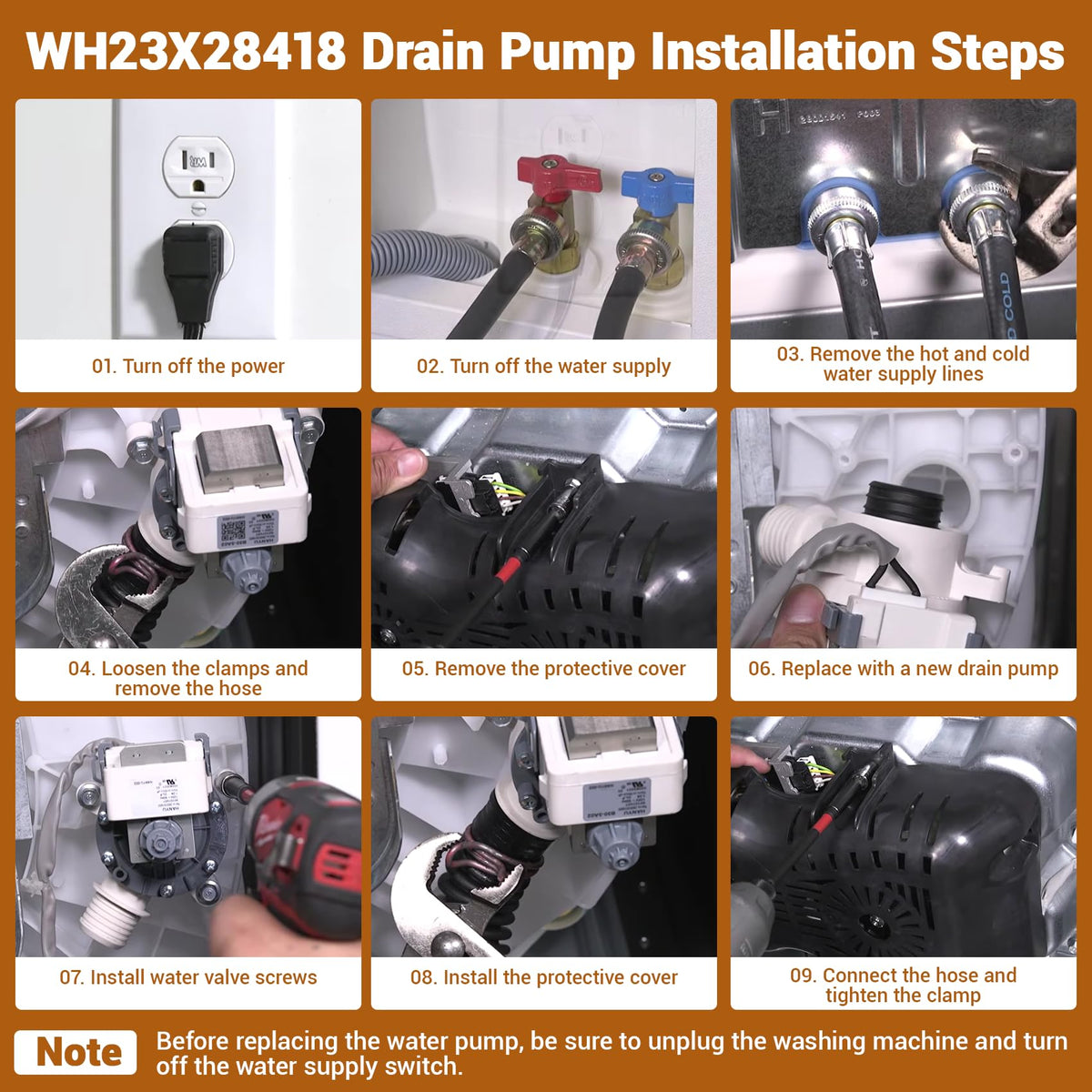 WH23X28418 WH23X24178 WH23X27574 B30-3A02 Washer Drain Pump for ge hotpoint