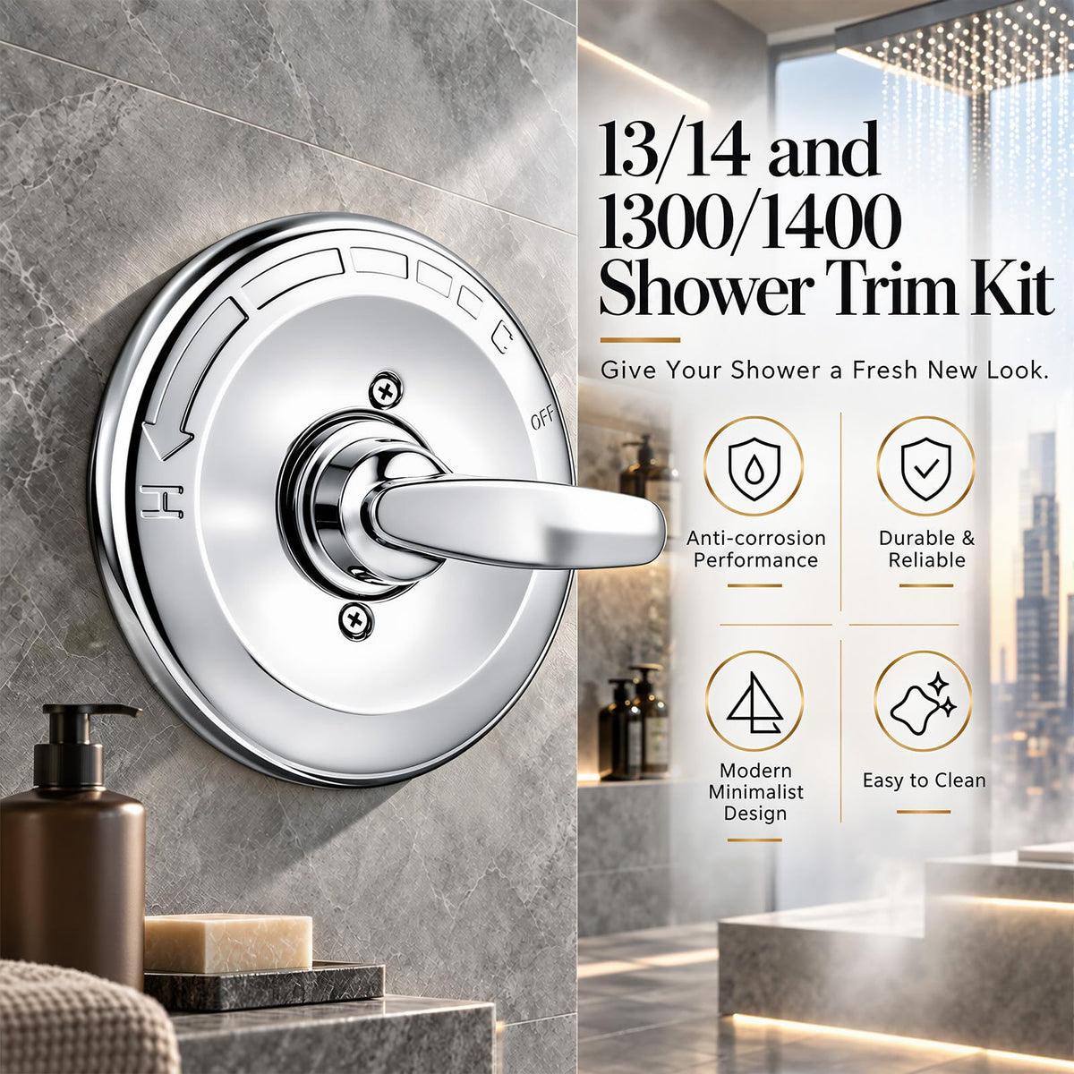 KYNAXA Shower Trim Kit Compatible with Delta 13/14 Series