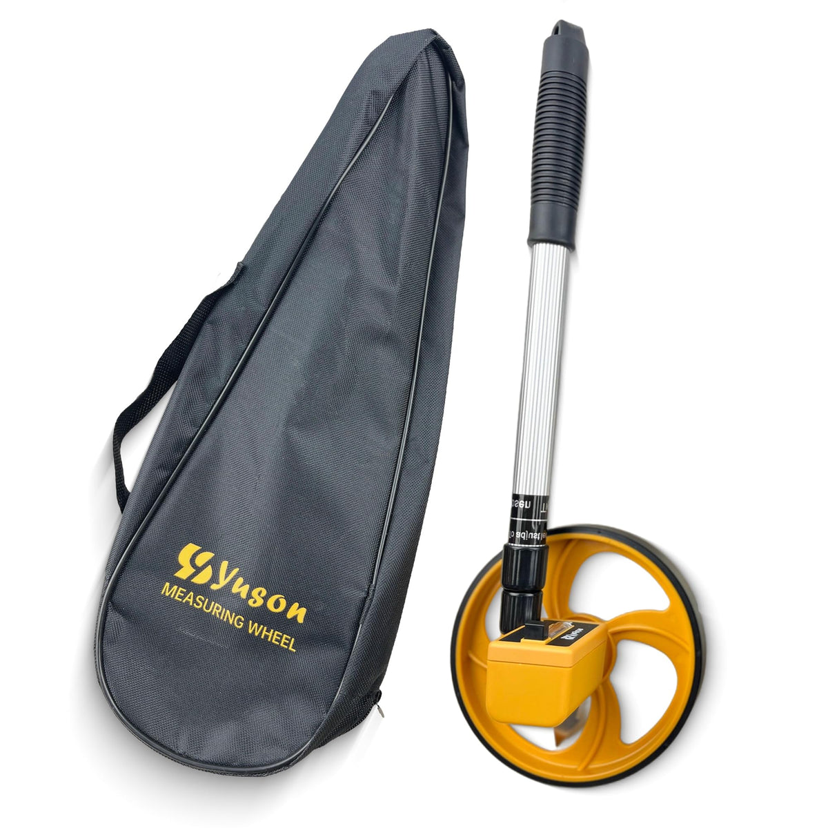 YS YUSON 6 Inch Measuring Wheel in Feet with Canvas Bag - Telescopic Folding Distance Roller Up to 10,000Ft, ±0.3% High Accuracy, Mechanical One-Key Reset for Construction, Landscaping & Surveying
