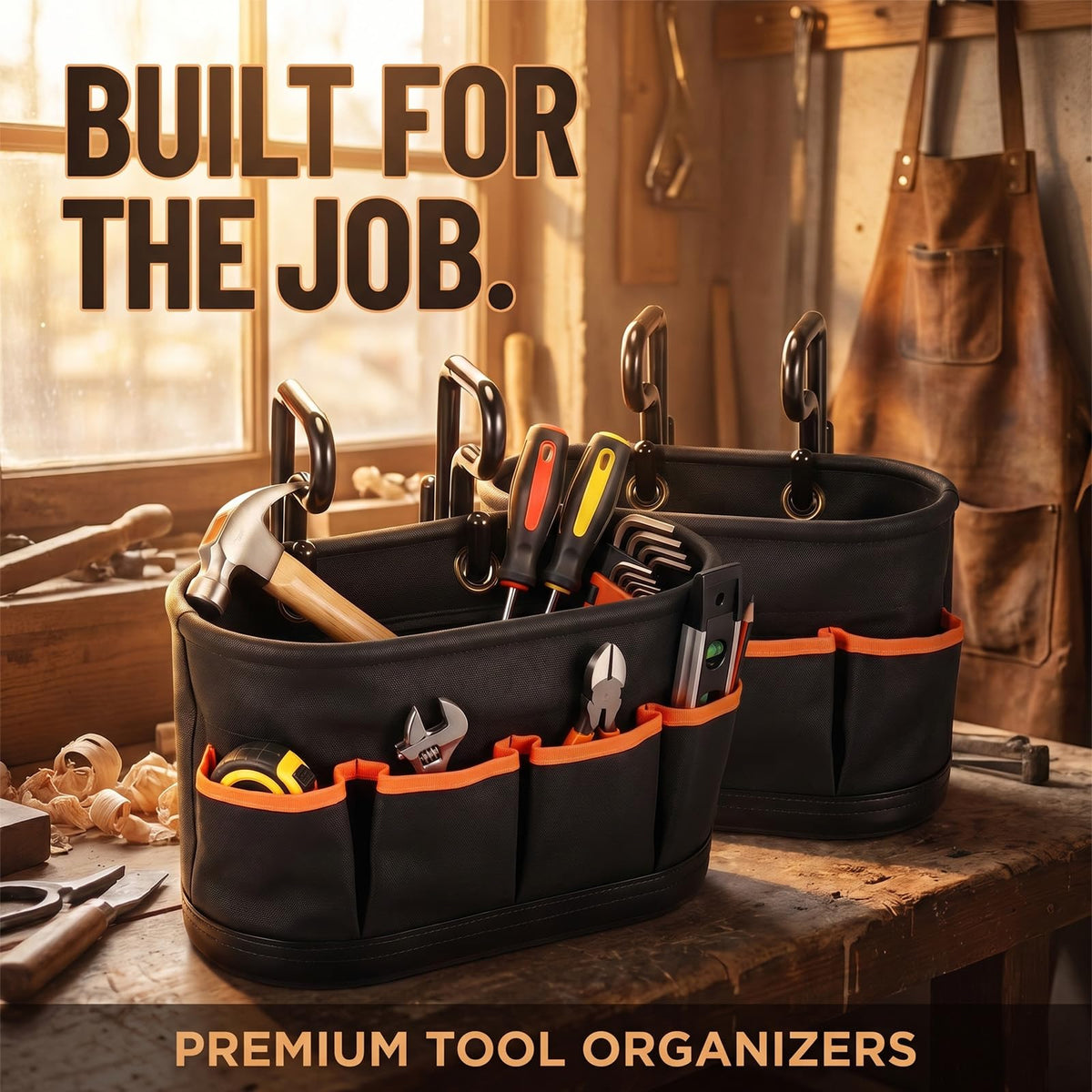SilTriangle Bucket Truck Accessories, Tool Bag Organizer with 2 Hook, 1 Pcs