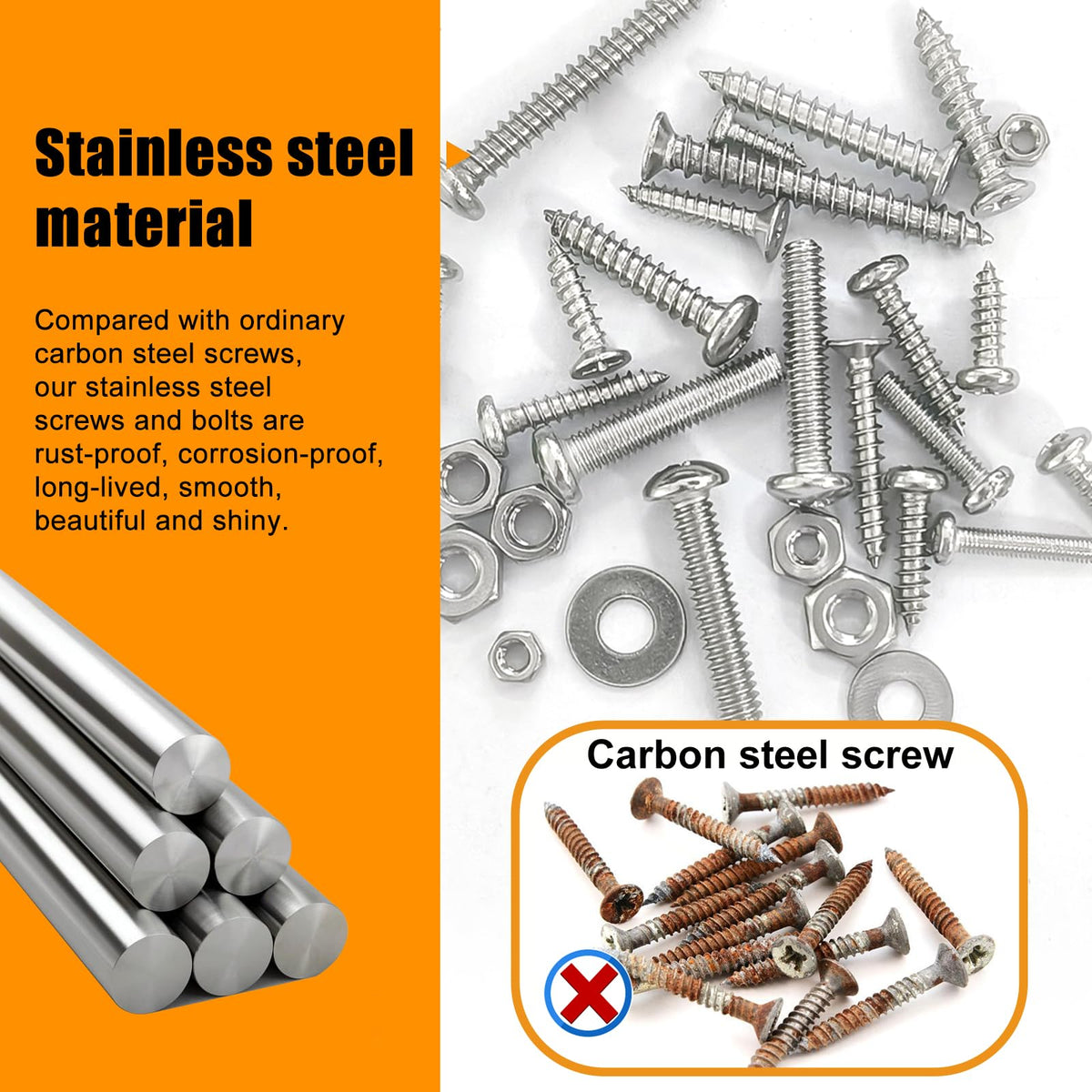 weideer 2431PCS Stainless Steel Nuts and Bolts Assortment,Metric&SAE Screws