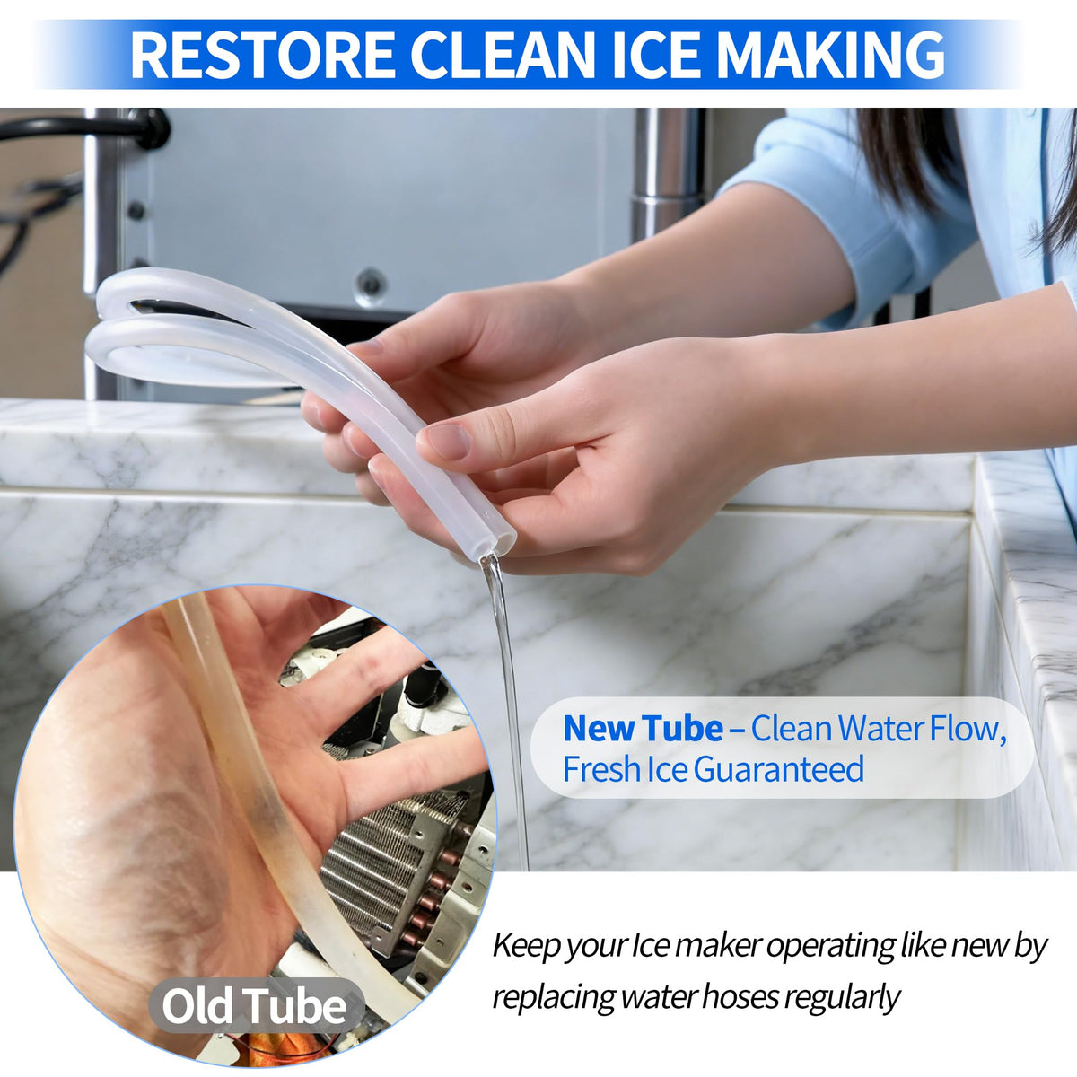 Ice Maker Drain Tube Fit for GE 2.0, Water Line Re