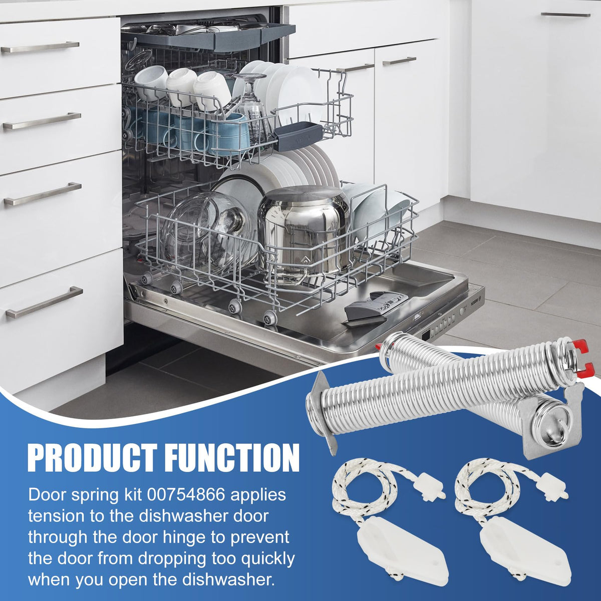 2025 Upgraded 00754866 Dishwasher Door Spring Kit 
