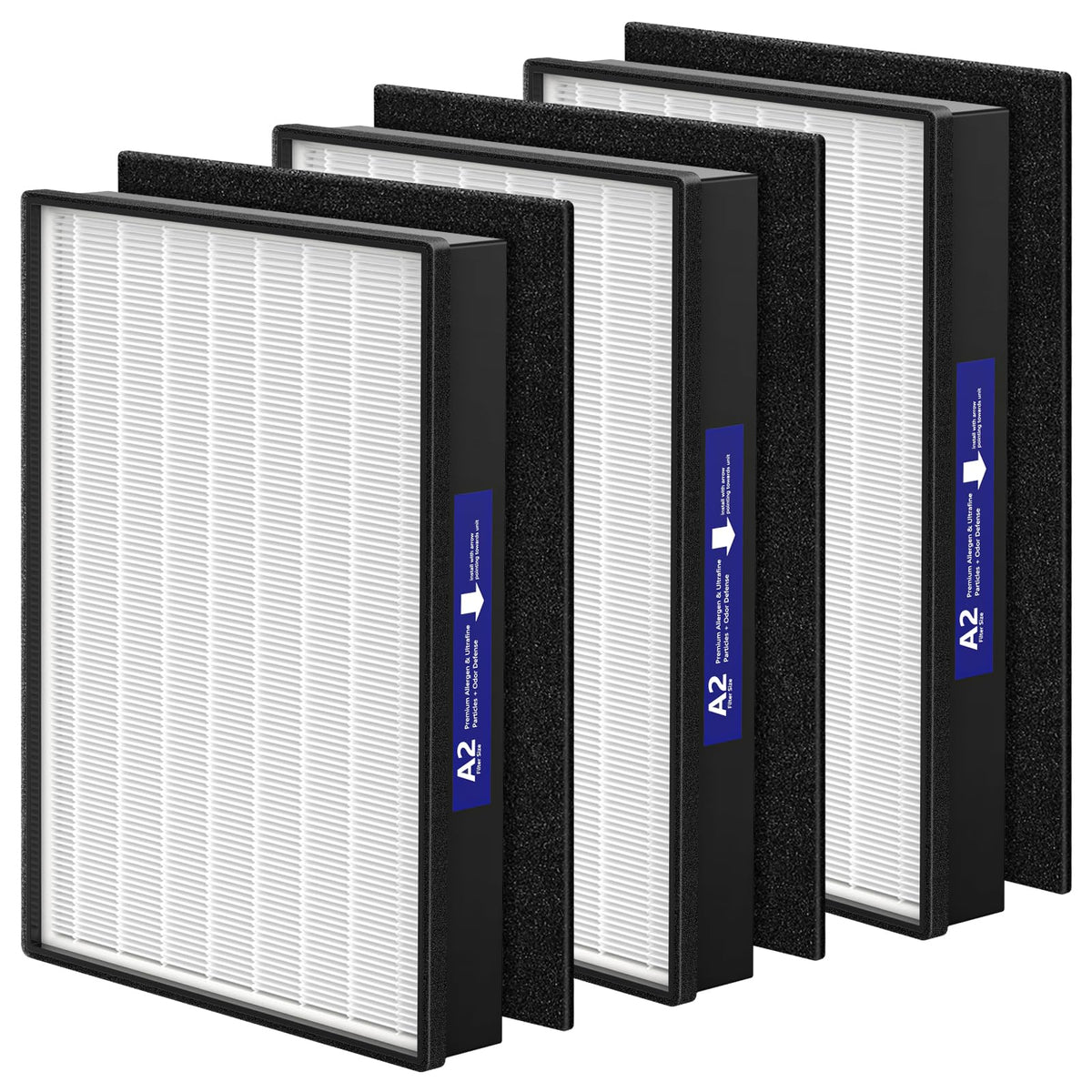 2 Pack A2 Replacement Filter Compatible with 3M Filtrete Room Air Purifier Models FAP-C02-A2, FAP-C03-A2, FAP-T03-A2, Part # 1150101