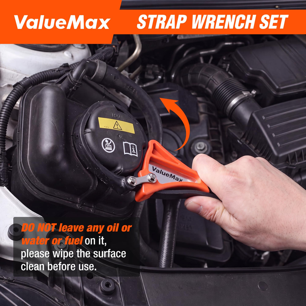 ValueMax Strap Wrench 2-piece, Adjustable Oil Filter Wrench Set