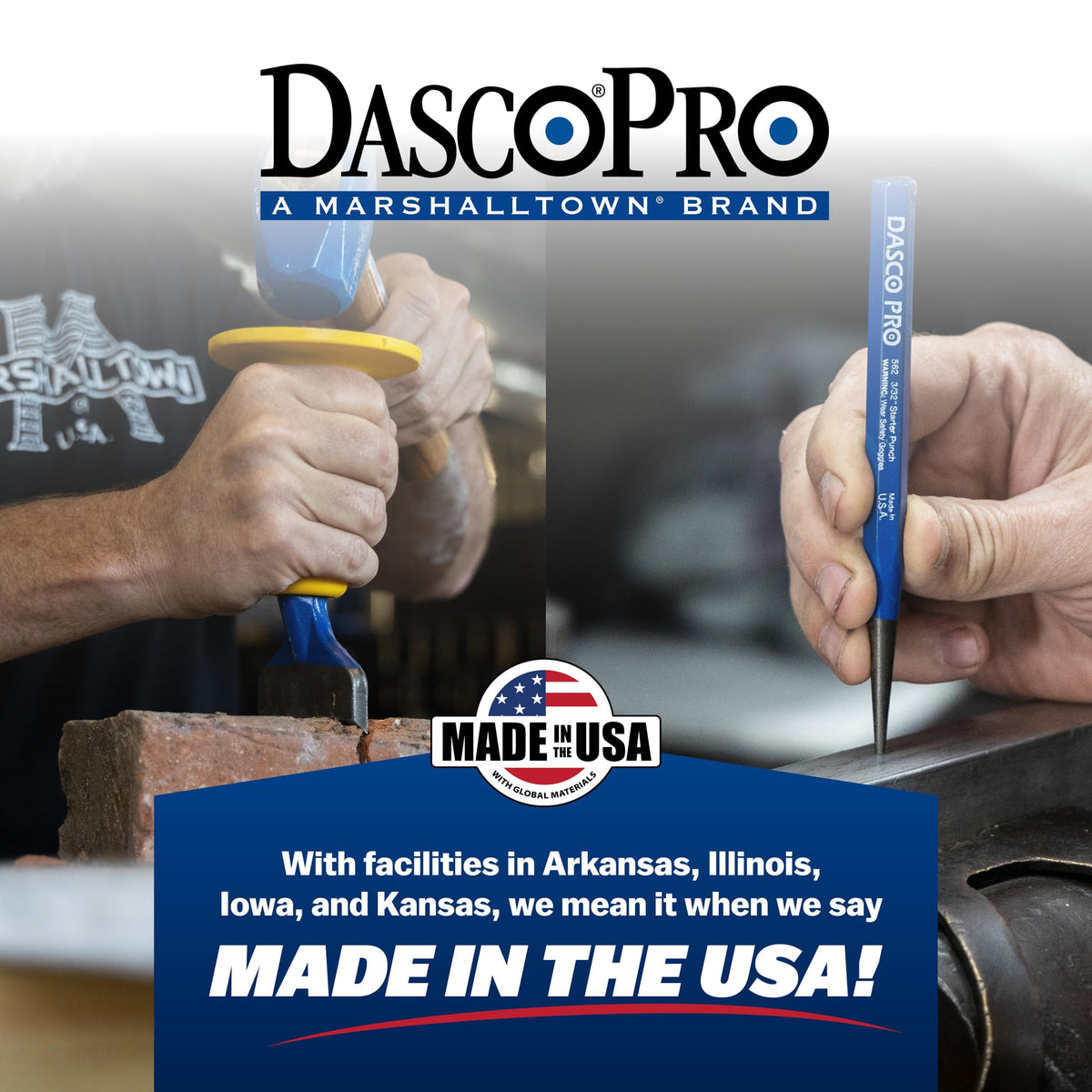 DASCO PRO 3 Piece Cold Chisel Kit, Made in the USA, VN70044 44