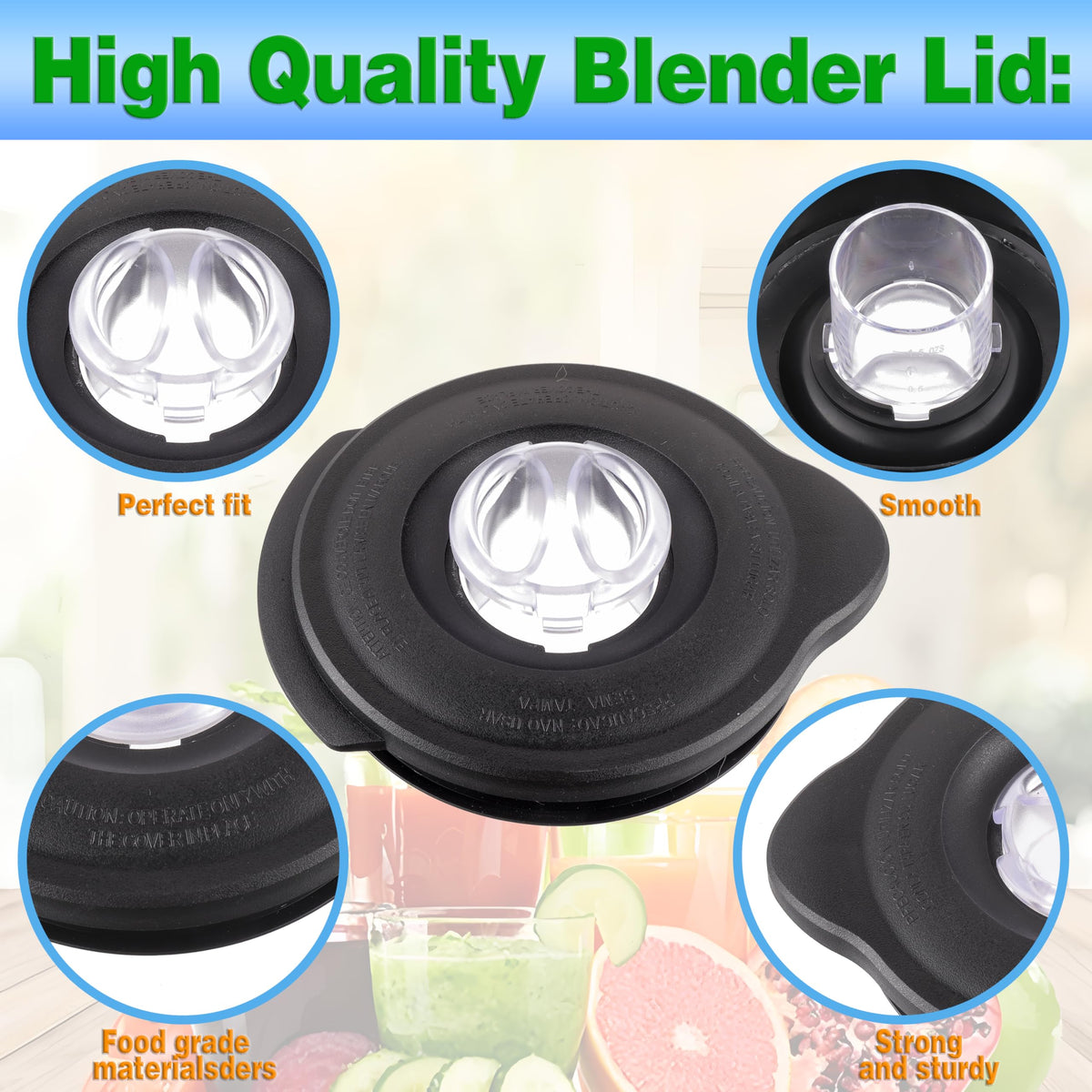 Oster Blender Covers and Lids Replacement Parts for Pro 1200/Osterizer Classic Series - 6 Cup Blender Safety Glass Jar Cover Compatible with Jars 124461-000-000/178891-000-000 and BLSTMB-CBG/CBF/BBG