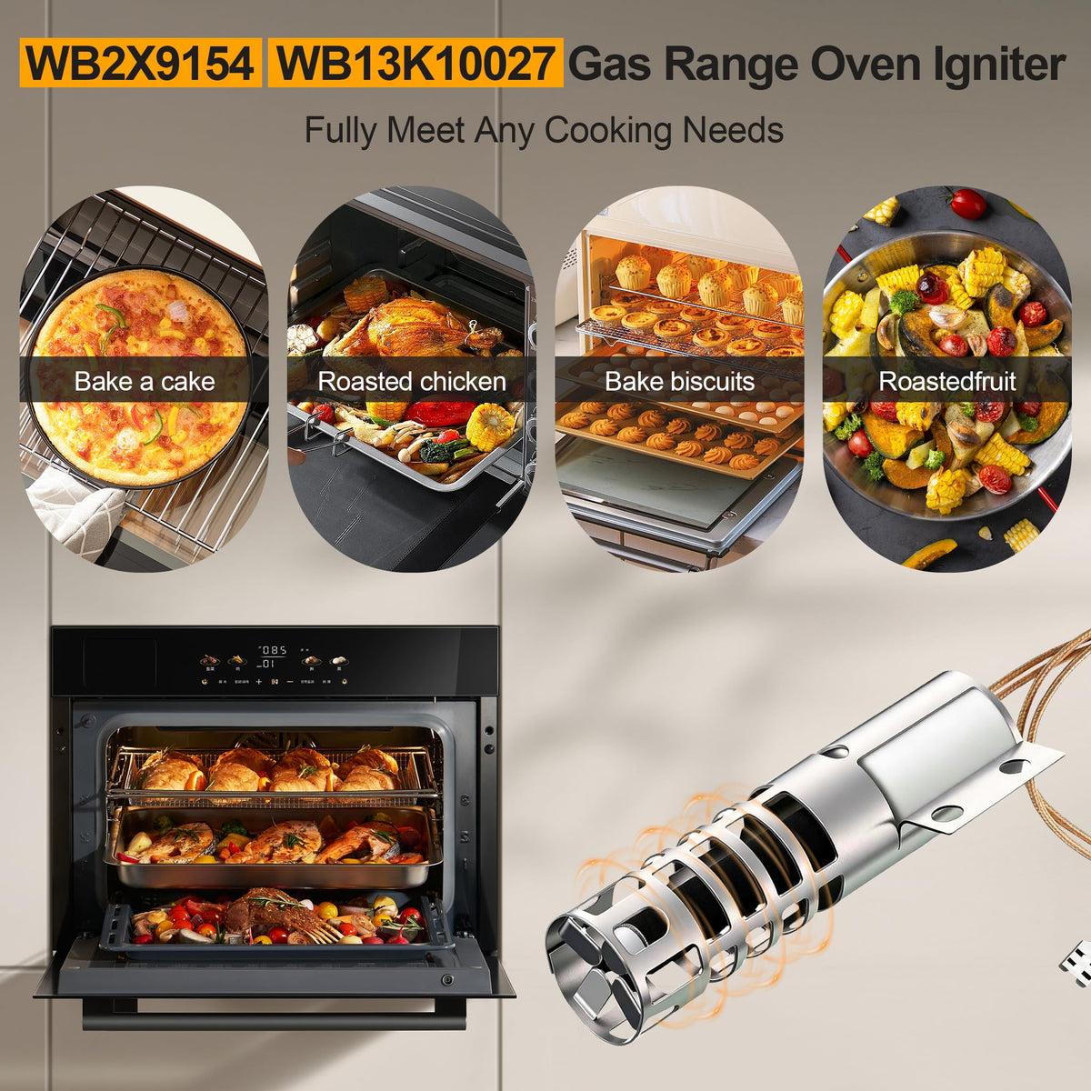 WB2X9154 Oven Igniter Replacement for GE Hotpoint Kenmore XL44 Gas Range
