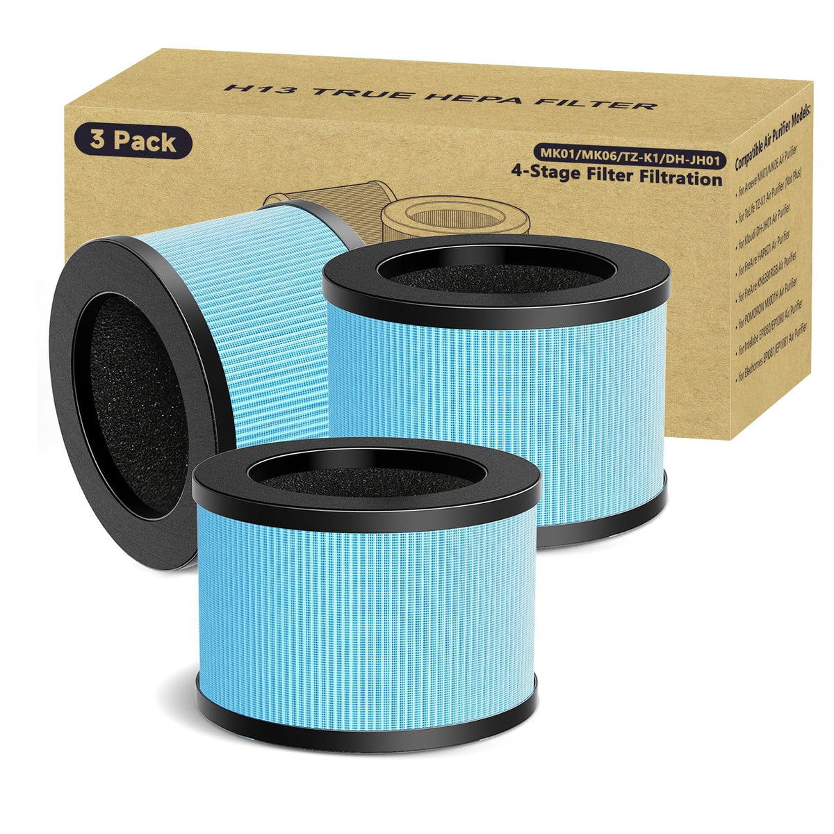 3 Pack MK01 MK06 Air Filter Replacement for Aroeve MK01 Air Puri-fier