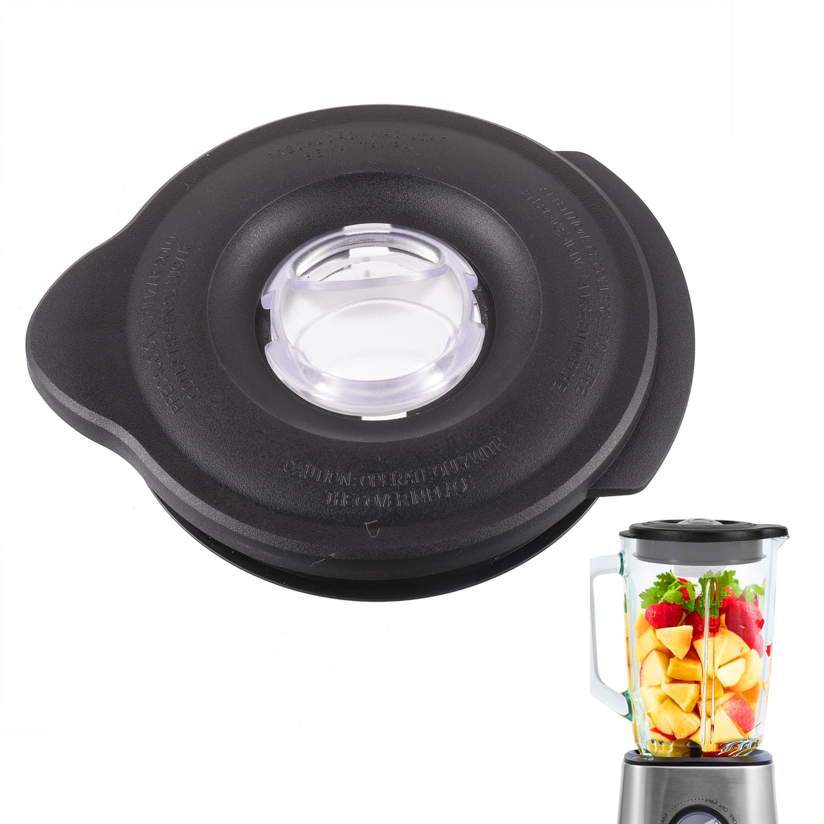 Oster Blender Covers and Lids Replacement Parts for Pro 1200/Osterizer Classic Series - 6 Cup Blender Safety Glass Jar Cover Compatible with Jars 124461-000-000/178891-000-000 and BLSTMB-CBG/CBF/BBG