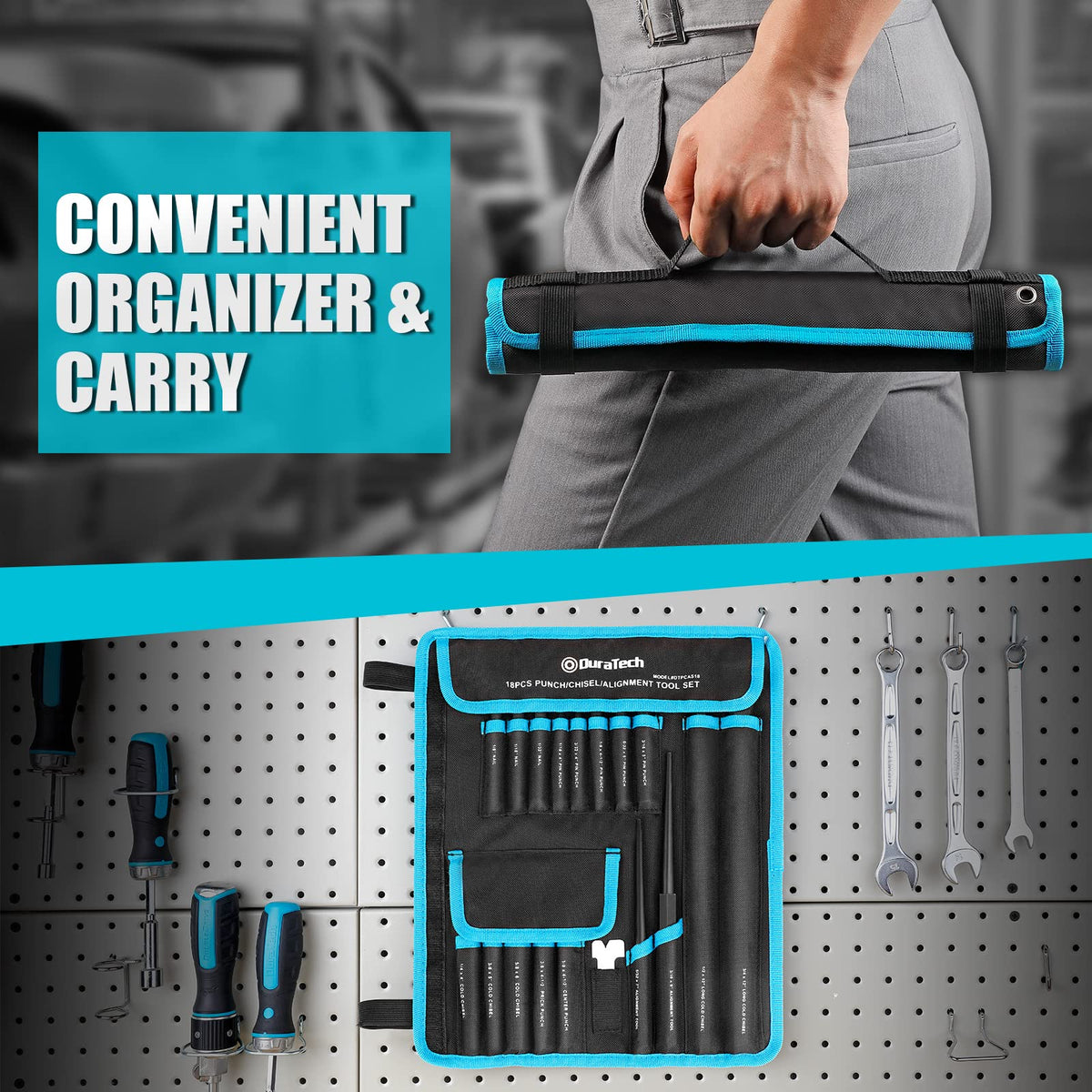 DURATECH 18-Piece Punch/Chisel/Alignment Tool Set