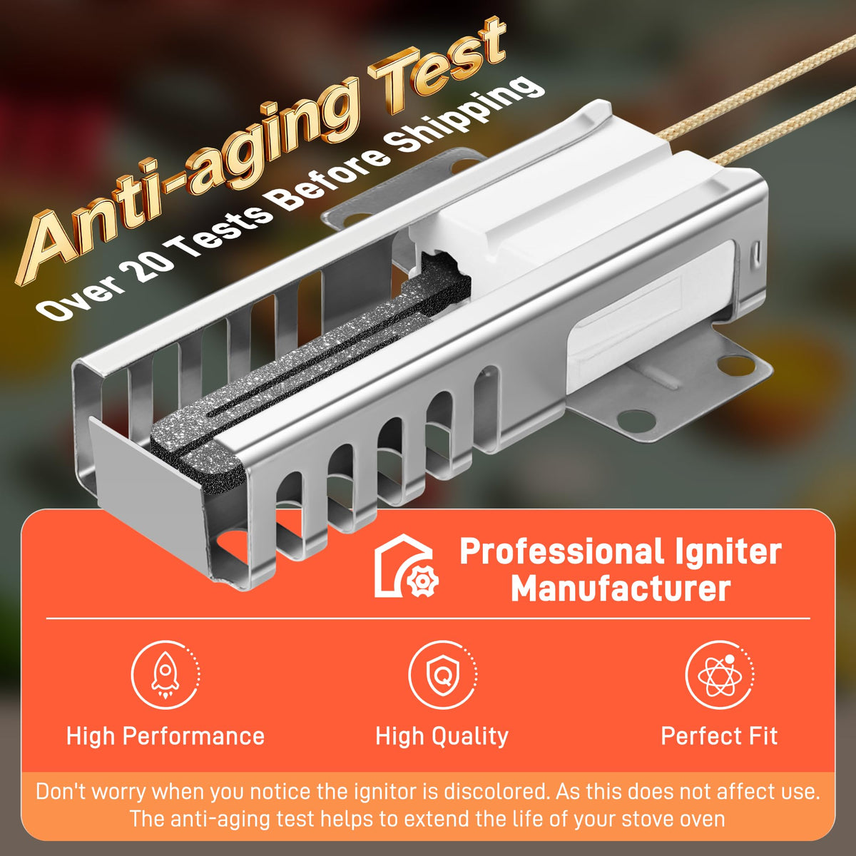 Upgraded WB13K21 Gas Range Oven Igniter Fit for G-E Sam-sung 5303935066 DG94-00520A NX58H5600SS NX58h9500WS Replacement for Ken-more Hot-point Norton-501a WB2X9998 IG9998 Gas Range Oven by BOGDA