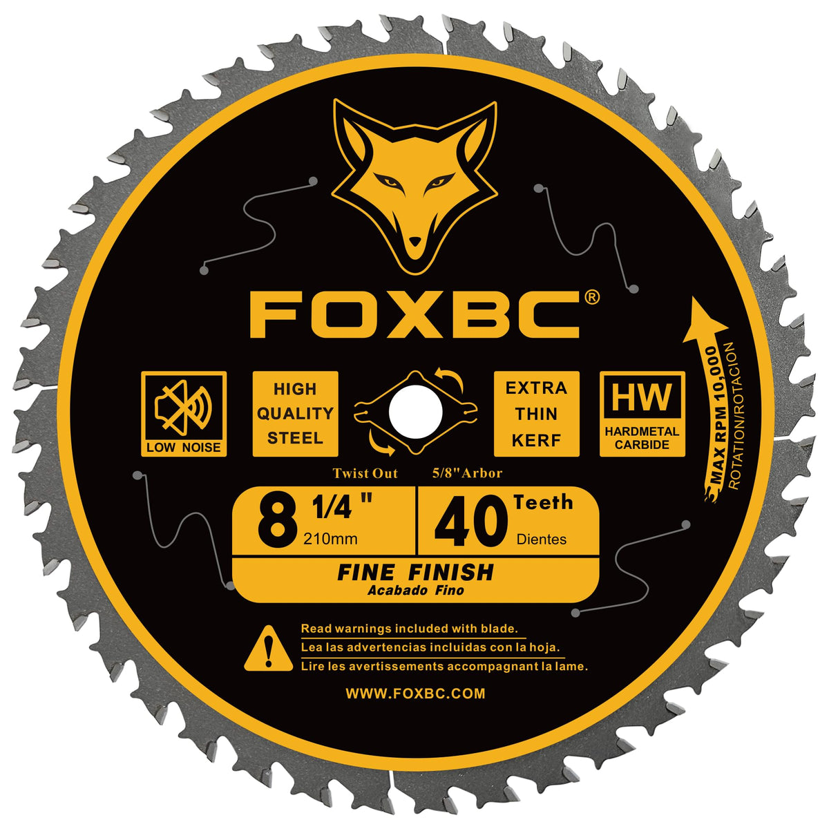 FOXBC 8-1/4 Inch Table Saw Blade 40 Tooth, Replacement for Freud Diablo D0840, DeWalt DWA181440 Finishing Circular Saw Blade, DeWalt Table Saw with 5/8" Arbor, Diamond Knockout